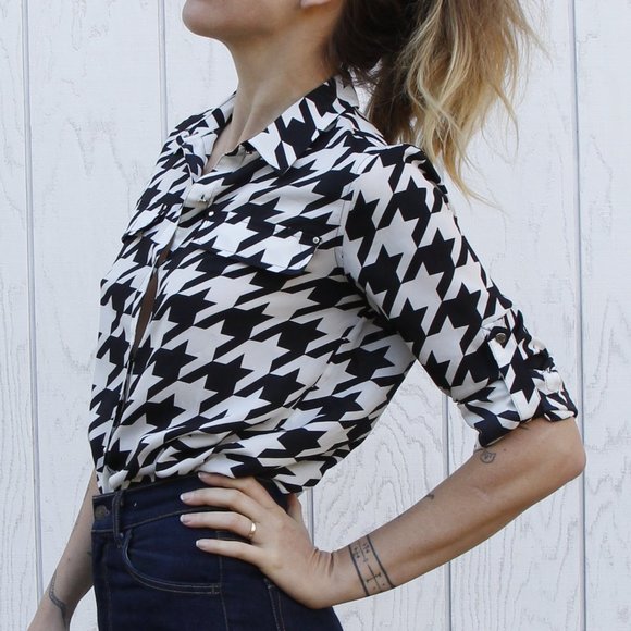 Vintage Calvin Klein Houndstooth Top - Picture 2 of 15